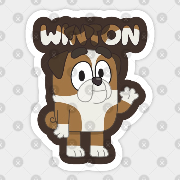 Winton is an English bulldog Sticker by KOMIKRUKII